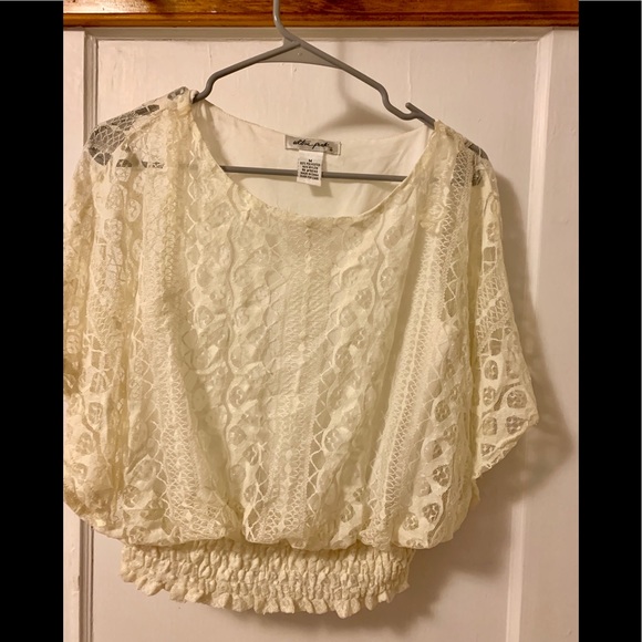 Ultra Pink Tops - Ultra Pink cream lace top EUC retails $198!